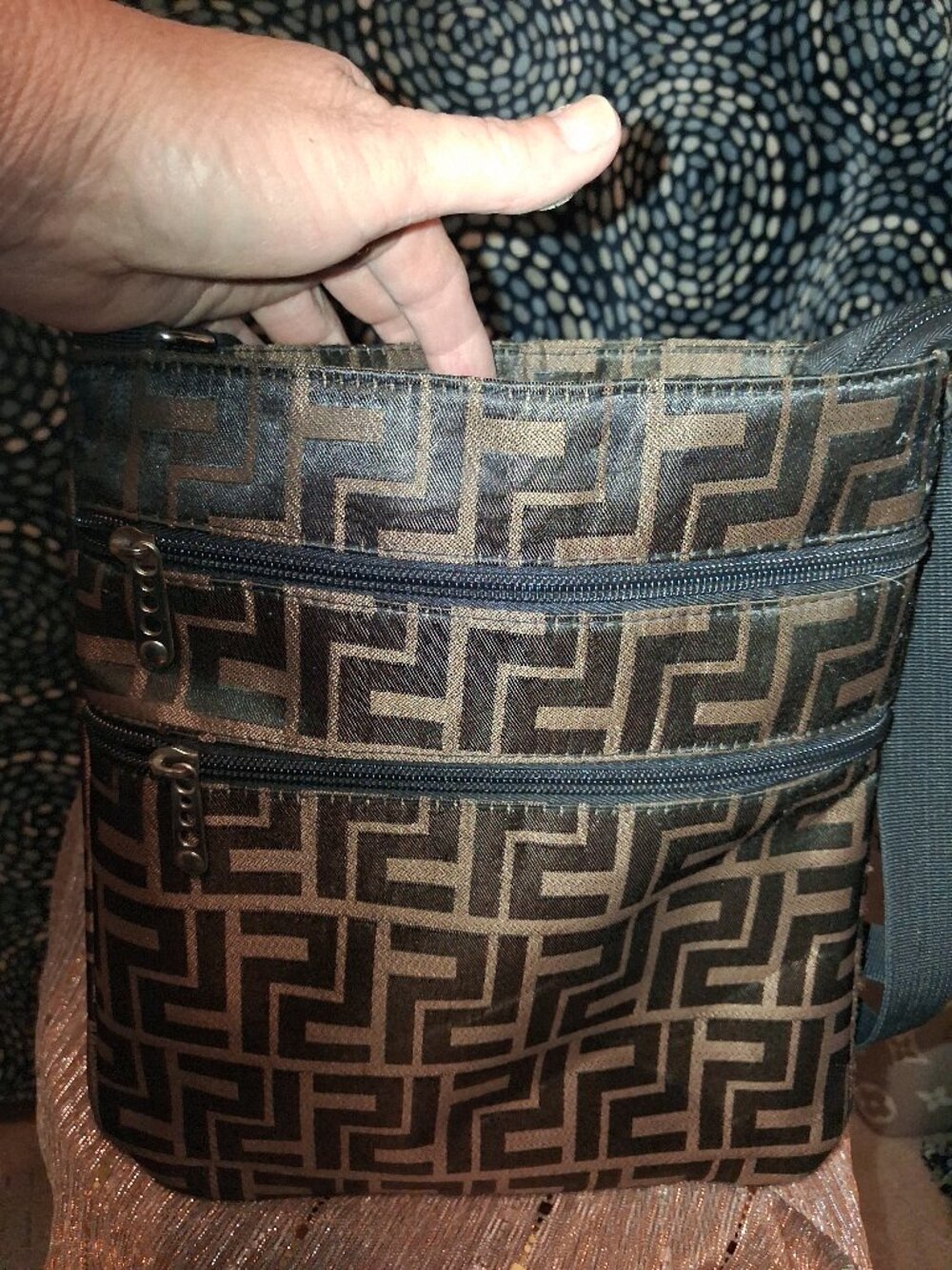Brown and black bag